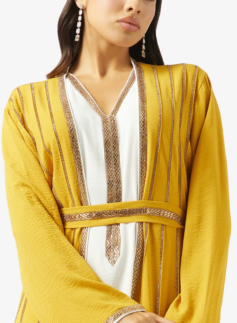 Arabian Closet  LADIES ABAYA 2 PIECE WITH BELT for Women | Best Price UAE